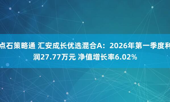 点石策略通 汇安成长优选混合A：2026年第一季度利润27.77万元 净值增长率6.02%